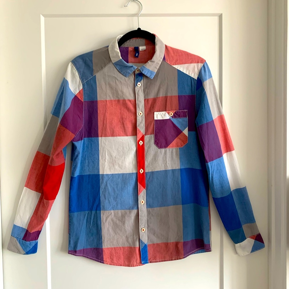 H&M Plaid Long Sleeve Button Down SML
